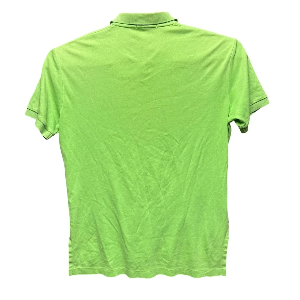 Polo Ralph Lauren Mens Lime Green Short Sleeve Cotton Polo Shirt Orange Pony M